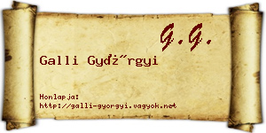 Galli Györgyi névjegykártya