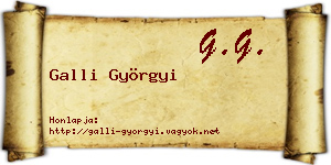 Galli Györgyi névjegykártya